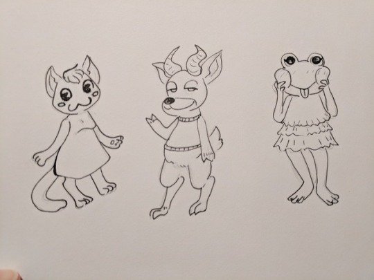 meatmage's tweet photo. doodling while waiting for games to load #AnimalCrossingPocketCamp #animalcrossing #acLily #acRosie #acBeau https://t.co/NNdaPxtirB