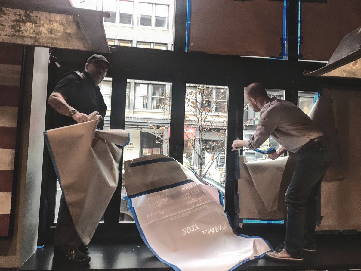 TheSmokeShopBBQ's tweet photo. Paper: off the windows. Silverware: rolled. Meat: smoked. Sauces: filled. Doors: OPEN. All we're missing is you. We are OPEN in the Seaport TODAY at 11am. #OpenInBos #SmokeShopSeaport https://t.co/E1K8j6pVtC