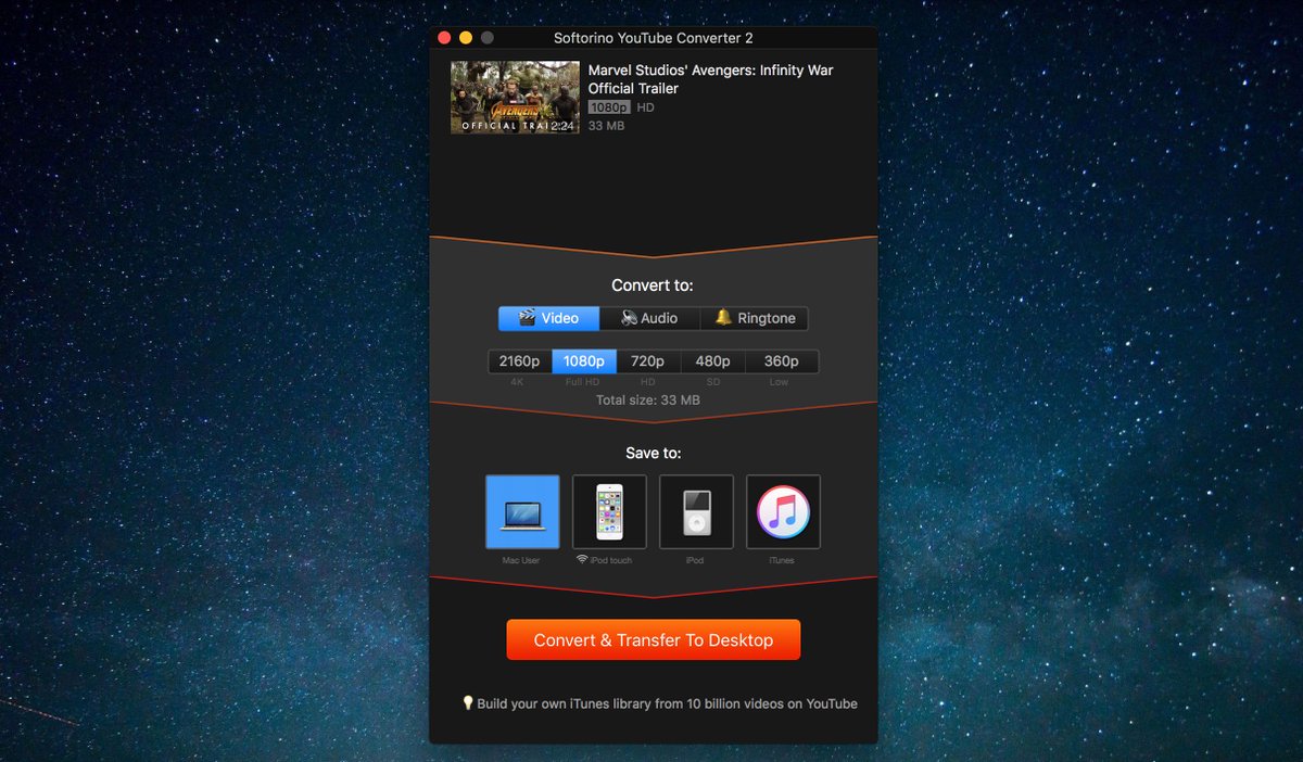 At long last  #InfinityWarTrailer is here! 😳 Go watch now youtu.be/6ZfuNTqbHE8 or download with SYC 2 for later. (softorino.com/youtube-conver…).