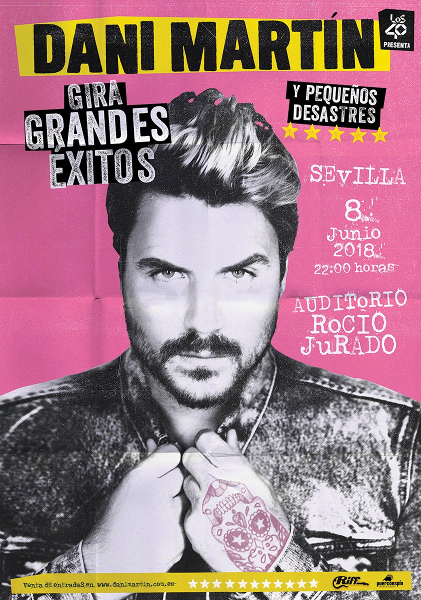 Riffmusic's tweet photo. El viernes 8 de Junio @_danielmartin_ en el @AudRocioJurado de #Sevilla. Consigue tus entradas en: riffmusic.es #GrandesExitosYPequeñosDesastres https://t.co/UH97BubJ1k
