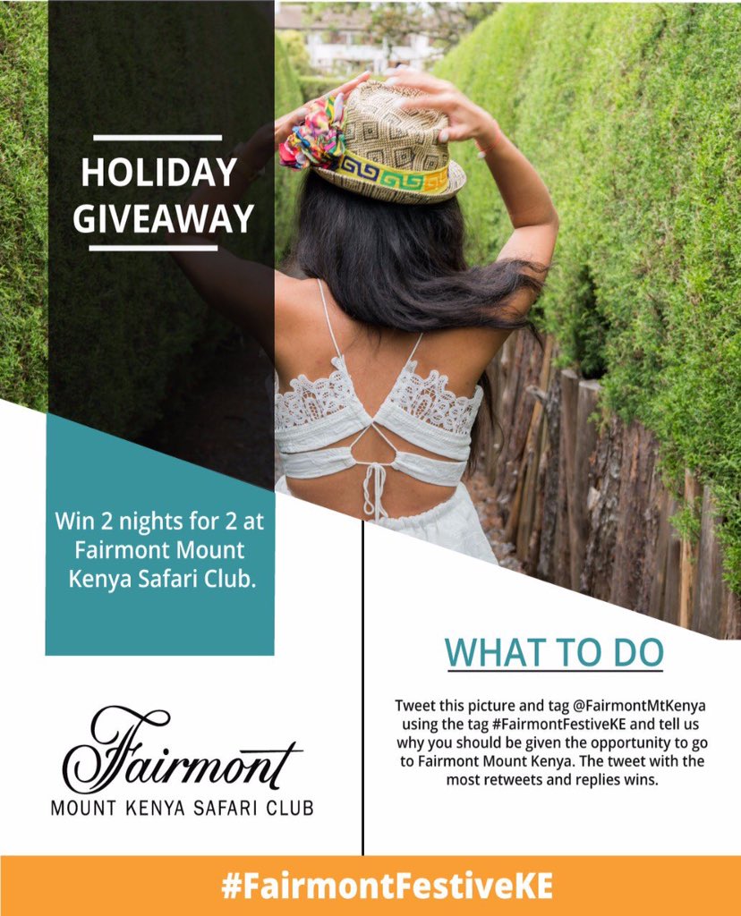 Ms_Mageria's tweet image. This would be a Perfect opportunity for @Denospill and I to unwind because it's surely been a long year. And with a bundle of joy on the way @FairmontMtKenya would be the perfect scenery for a bump photoshoot. Kindly retweet so we could win #FairmontFestiveKe