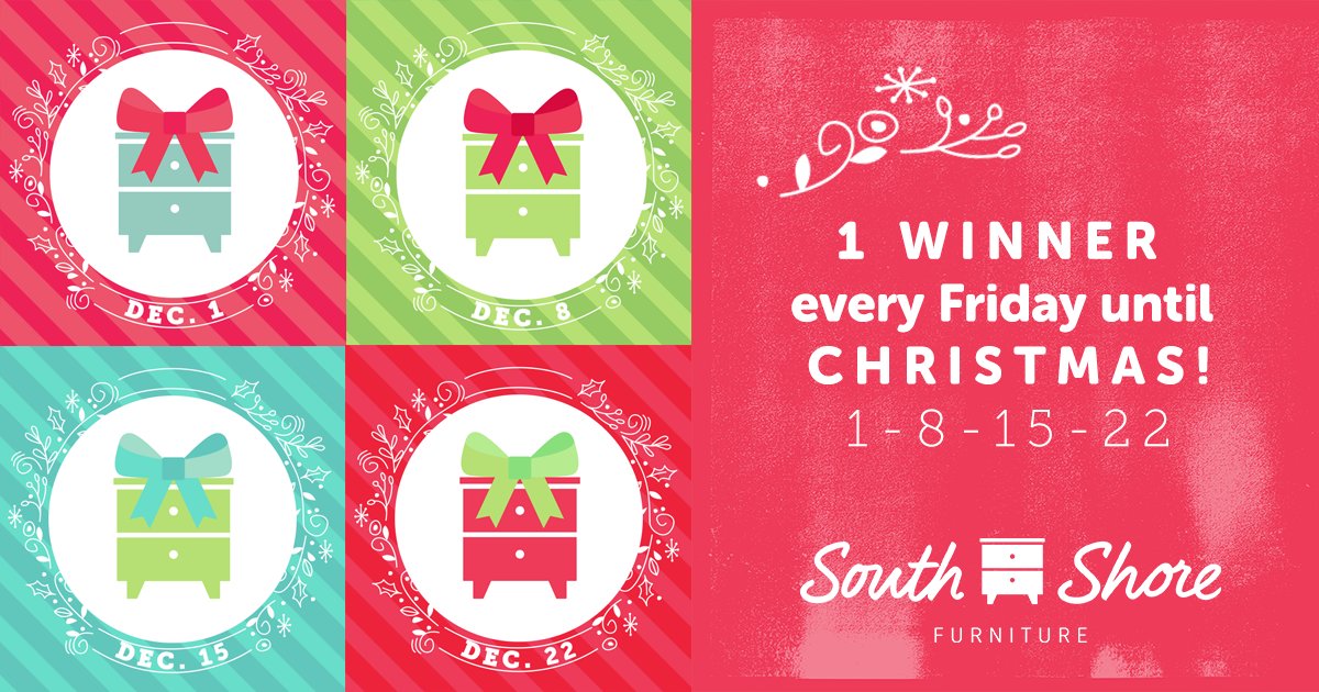 We are spoiling you! 🎁
1 contest every week until Christmas on Facebook!
Follow us so you don't miss anything: facebook.com/SouthShoreFurn…