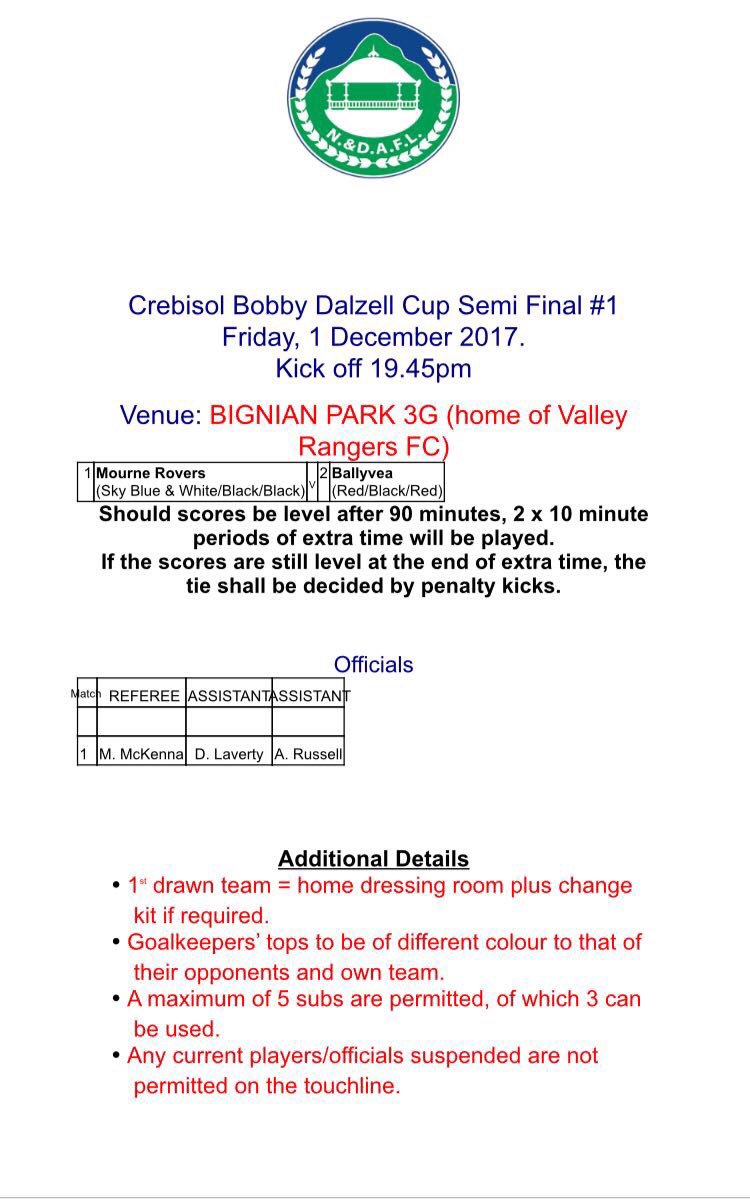 mourne_rovers's tweet photo. This Friday night semi final of the bobby dalzell cup #roversroar https://t.co/WDyAYJYc6B