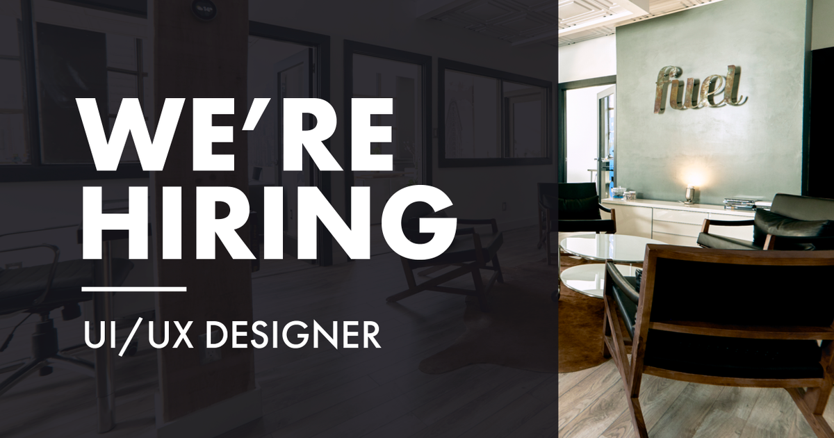 We're hiring! We're looking for a dynamic UI/UX Designer to join our growing team. Apply today! fuelmultimedia.ca/careers/