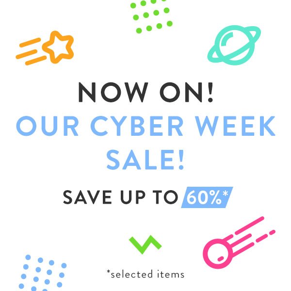 Save up to 60% with our CYBER WEEK SALE! bit.ly/2Aa4PAo