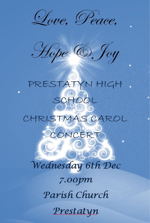 PrestatynHigh's tweet photo. PHS Carol Service 6th Dec 7-9pm Parish Church Prestatyn https://t.co/SN2eOnR0Vg https://t.co/LtJKIkBy1Y