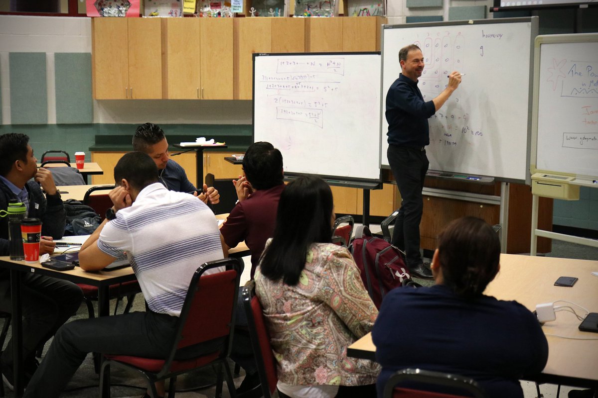 TexasGraduate's tweet image. #RGV Math teachers are learning about the quirky and brilliant parts of math during The Visualization of Mathematics with @jamestanton hosted at @RegionOneESC. 

Math teachers from @PSJAISD, @WeslacoISD, @lajoyaisd, @MissionCISD, @donna_isd, @Edinburgcisd and Hidalgo ISD present.