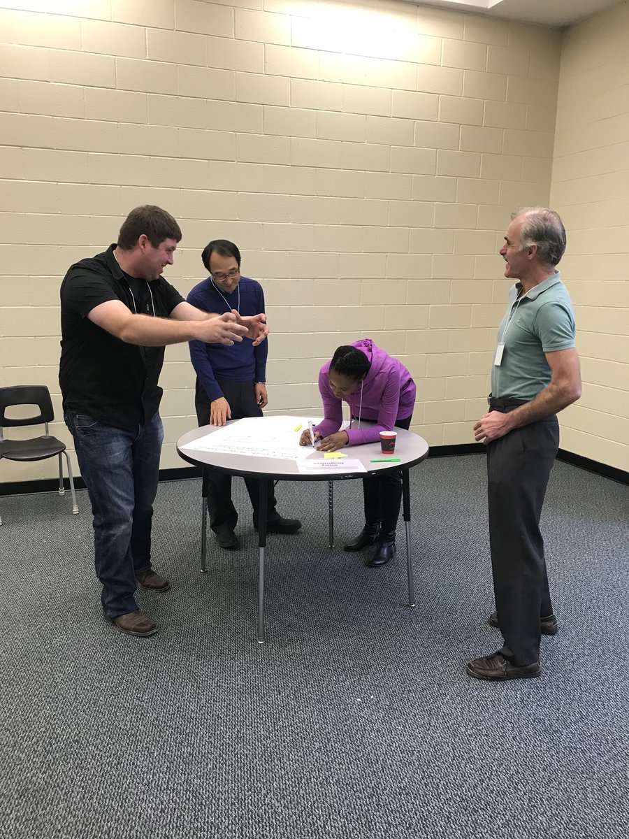 a_spector's tweet image. Offering our teachers different ways to work together at a provincial #PD event #flexlearn #recitqc #choice #epc (2/3) - standing area!