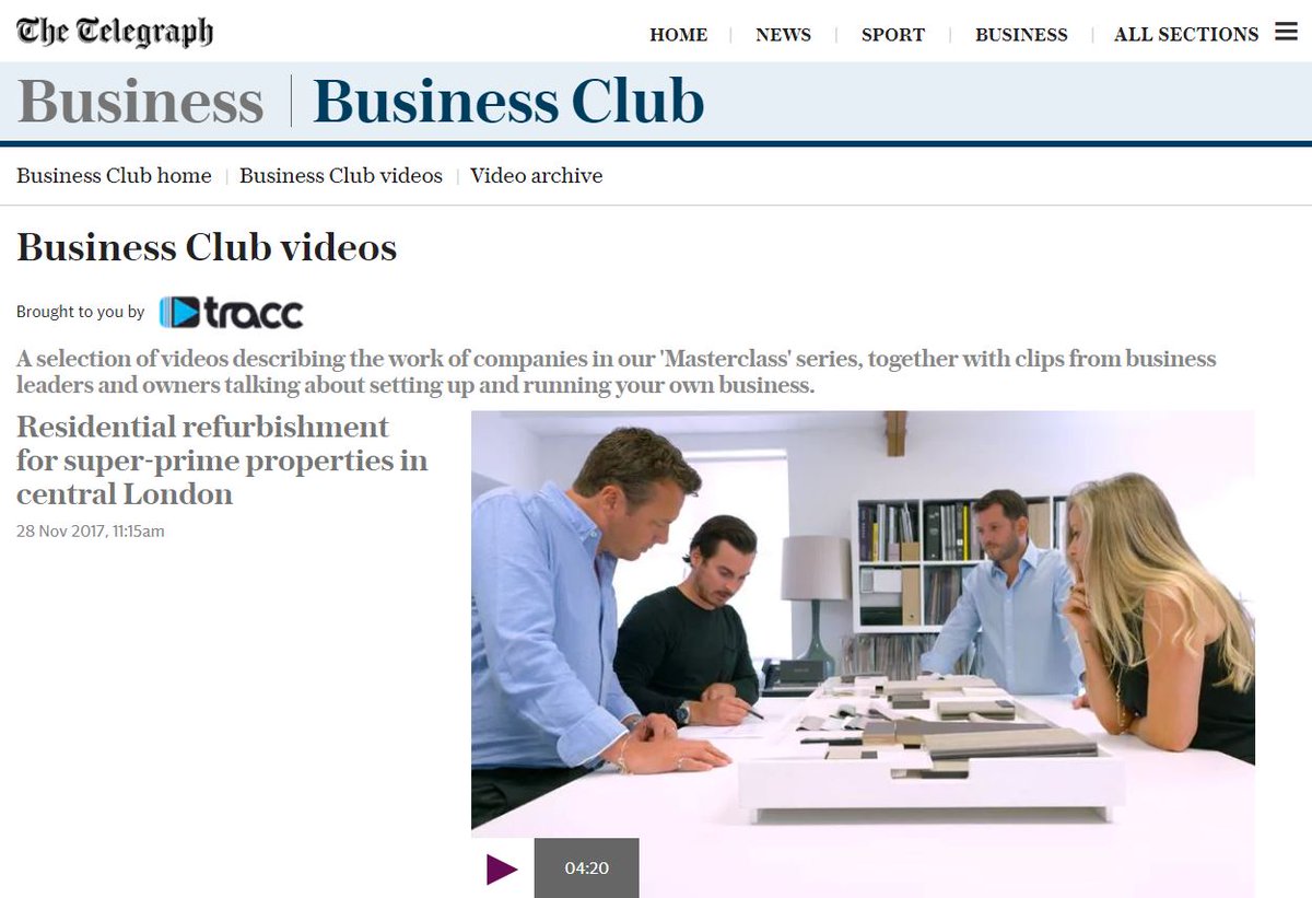 Check out our film on the Telegraph Business Club this week. Talking about super-prime residential construction in London, our approach to project delivery and how we navigate this specialist market. Watch it here: bit.ly/2j27fbc