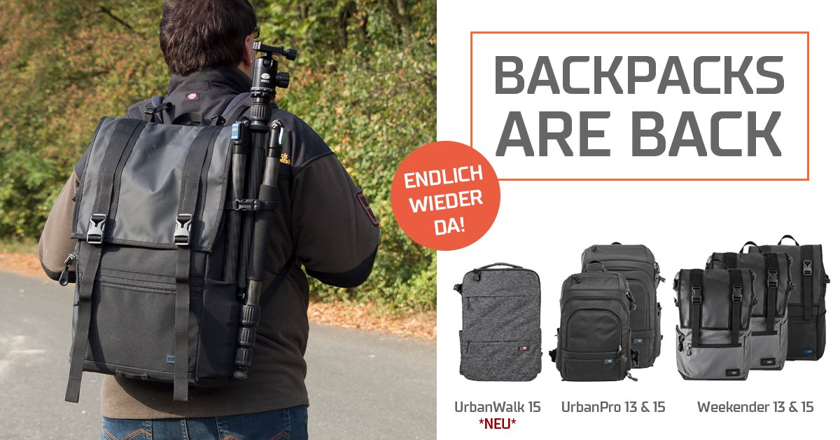 sirui_de's tweet photo. Endlich sind sie wieder da! Unsere Fotorucksäcke! Ganz neu dabei: der UrbanWalk 15. Ein echter Hingucker im Großstadtdschungel! ➡️ https://t.co/v4x4CwlPtW https://t.co/LClN9kisRv