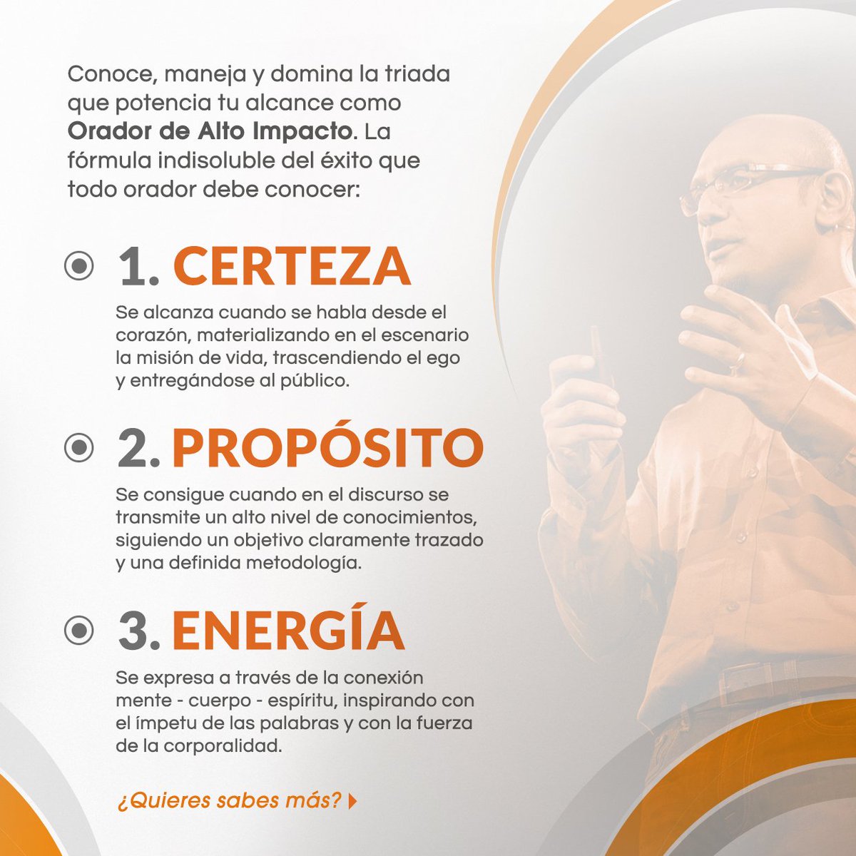 Cefadi_ve's tweet photo. Un orador sube al escenario y conquista audiencias cuando integra magistralmente la triada que configura el éxito de una presentación. #COAI #Enero2018 https://t.co/p7ytUkhZcl