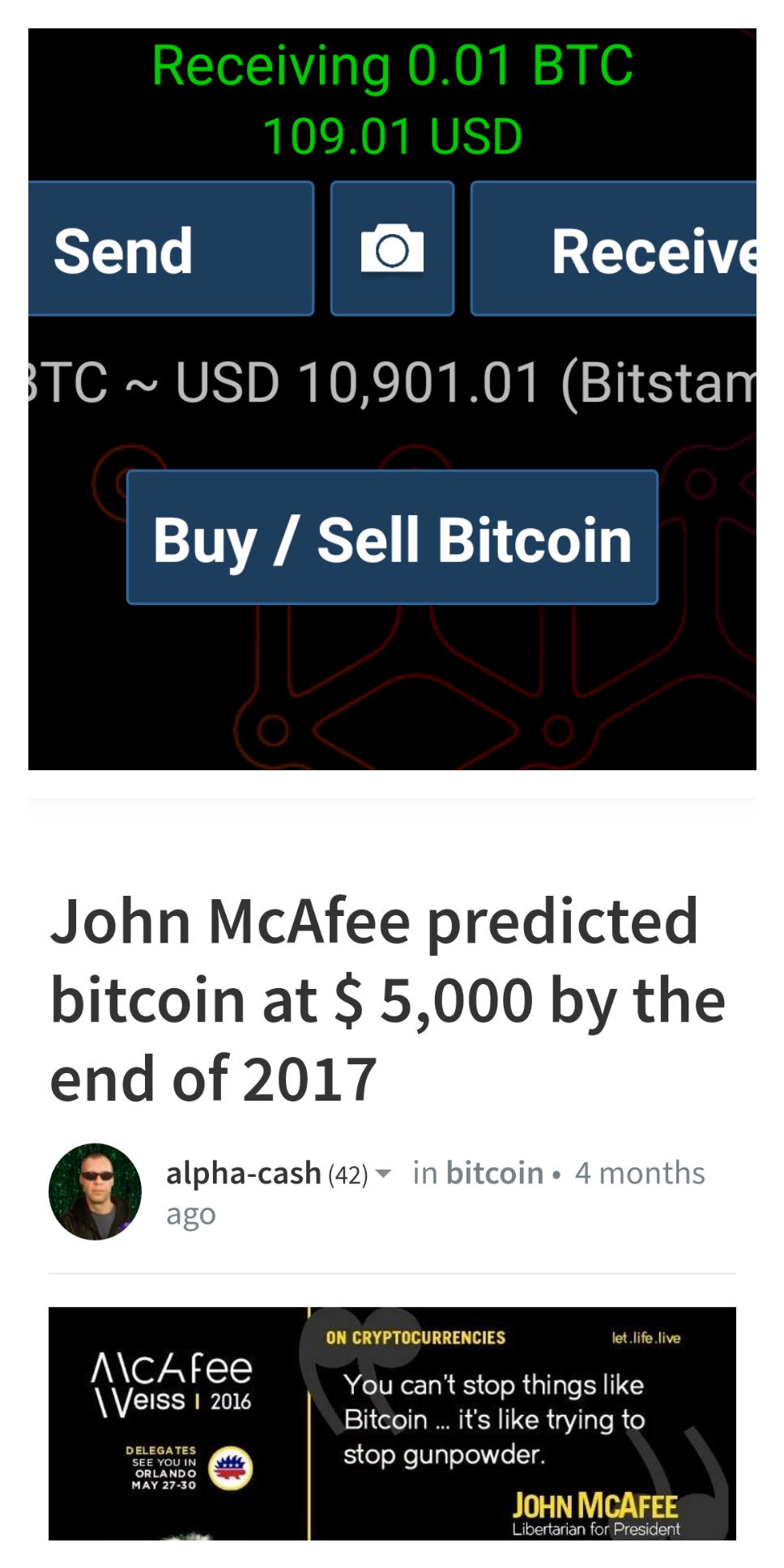 John mcaffee bitcoin cash eth wallet tails not working