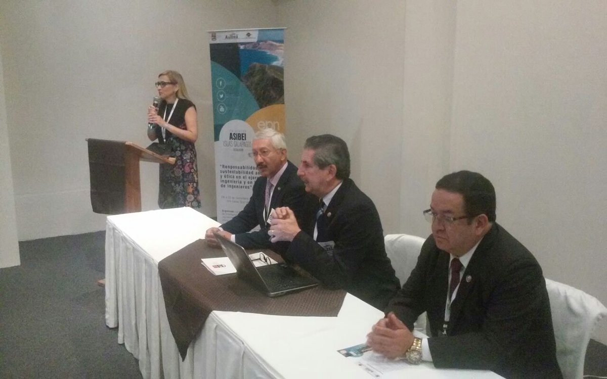 EPNEcuador's tweet photo. Inició Encuentro ASIBEI Islas Galápagos "Responsabilidad social, sustentabilidad ambiental y ética en el ejercicio de la ingeniería y en la formación de ingenieros" @asibei1Rector @EPNEcuador preside Encuentro en presencia de más de 15 universidades de Iberoamerica https://t.co/FLO5ybpYp5
