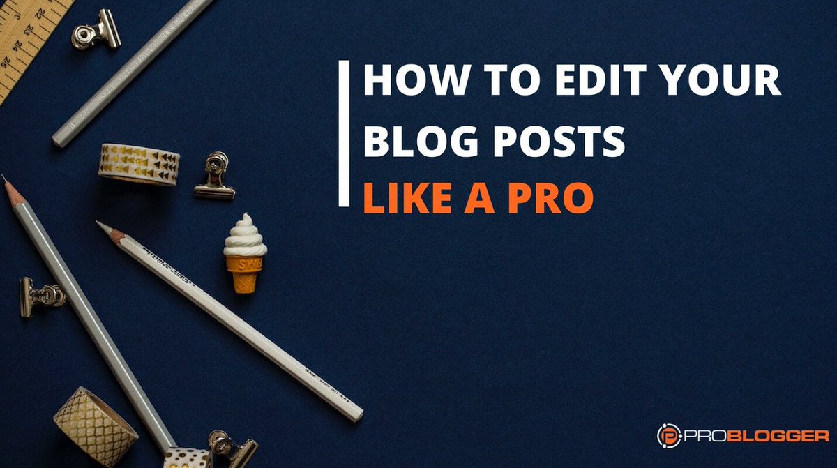 problogger's tweet photo. Spelling and grammar mistakes in your blog posts can be embarrassing—especially if everyone else finds them before you do.
Here are eight tips to help you edit your blog posts like a pro and be confident they're perfect when you hit 'publish'.
https://t.co/s5aKat1Yfv https://t.co/cwfaPlQ3VJ