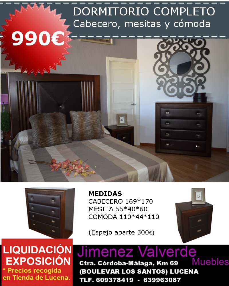 #liquidacionporcierre #dormitorios #comedores #juvenil #auxiliar #diseño #calidad #mobiliario JIMENEZ VALVERDE MUEBLES Ctra Cordoba Malaga Km 69 Lucena (Cordoba) 957500752.