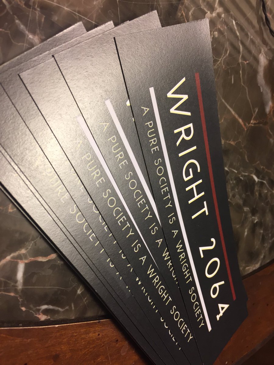 PeterGulgowski's tweet photo. They turned out better than I thought they would! 😍 Who doesn’t want a fictional political candidate bumper sticker-styled bookmark for #VotingGame?!? 😂 https://t.co/ajPo3eDsuQ