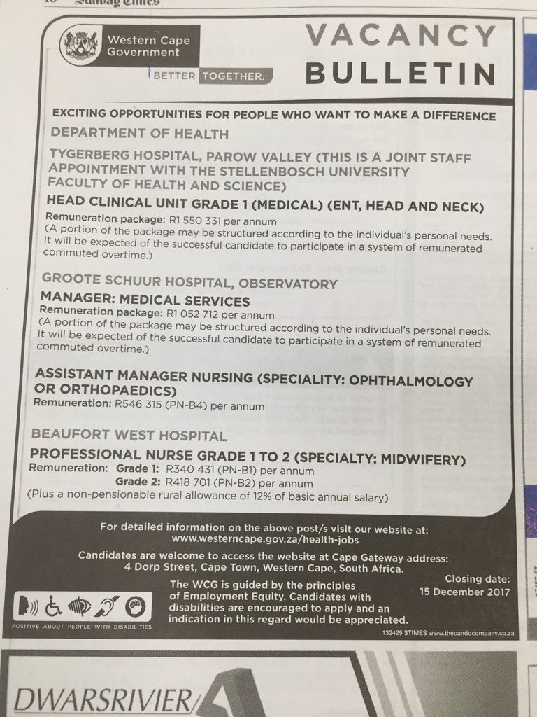 Känguru Von dort Ohnmacht western cape department of health vacancies