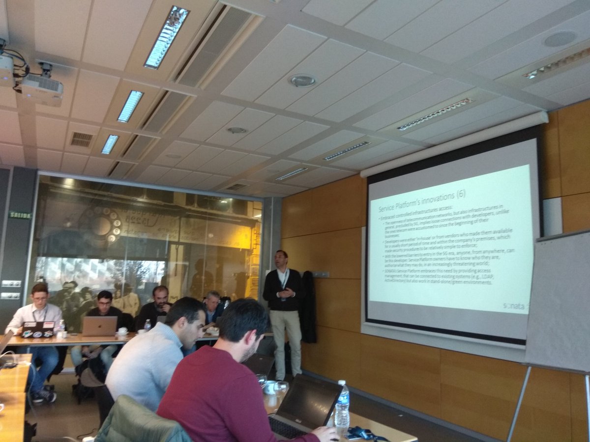 sonataNFV's tweet photo. Full house at the @5GPPP @sonataNFV plenary meeting in Madrid. Thanks our host partner @Telefonica for the hospitality! https://t.co/AgDcfH0sKL