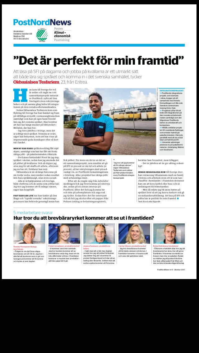 WeLinkSweden's tweet photo. Tack vare lyckad samverkan mellan #EntryHub, PostNord och AF kunde 20 kompetenta nyanlända rekryteras.
Läs mer: https://t.co/btAoqNmlms https://t.co/yVPEtWuhNO