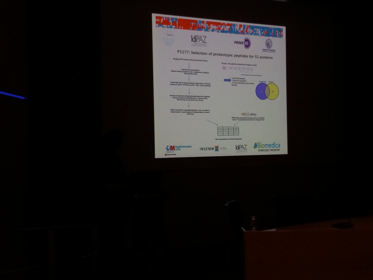 Proteomics_CNB's tweet photo. Cáncer:características moleculares y oportunidades clínicas y cómo la #proteómica puede resultar de ayuda. Dr. Angelo Gámez. @NUTRINVEST_HULP @biocrucesHRI @CICbioGUNE @upvehu #VIIIRCPC #HULP https://t.co/A00DGlHtj2