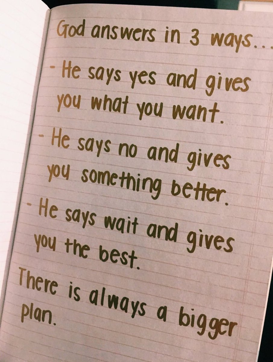 wordstionary's tweet photo. God answers in three ways... https://t.co/n8TUyDNsK3