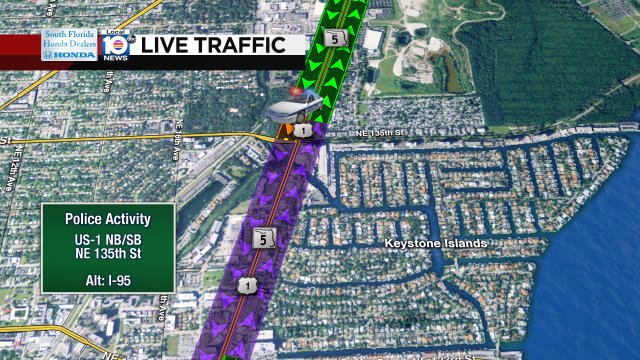 US-1 NB/SB CLOSED at NE 135th St. Alt: Dixie Hwy / I-95 #traffic https://t.co/zpXfM8nqYW