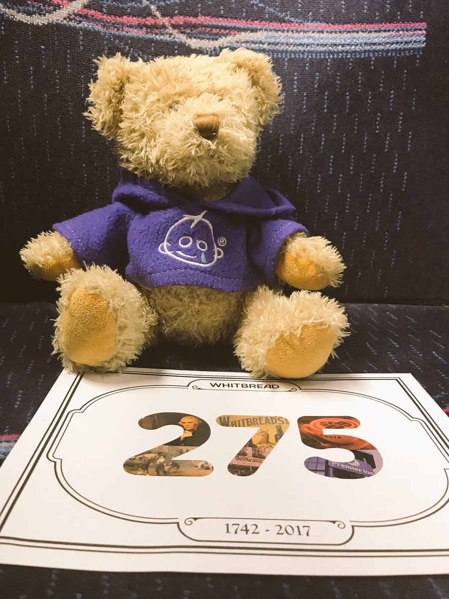 On route to London for Whitbread’s 275th Anniversary Gala Dinner and I have a Plus One! <a href="/MrBernardBear/">Bernard ʕ´•ᴥ•`ʔ</a> is VIP <a href="/JohnCEnglish1/">John English</a> <a href="/GuyMumford/">Guy Mumford</a> <a href="/caroline_pascoe/">Caroline Beston</a> <a href="/SeanQuirke6/">Sean Quirke</a> <a href="/WeAreSUGM/">WeAreSUGM</a> #SUGM #BetterThan