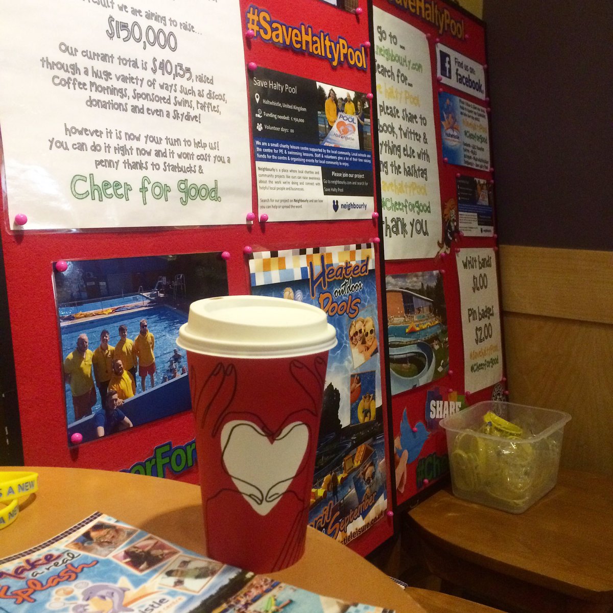 MortyHutt's tweet image. *LAST HALF HOUR* - I will be in Carlisle Starbucks until 12.30pm so if you have any questions or need help voting/supporting @HSLC1 nows your chance to pop in. MH. 👍🏻#SaveHaltyPool #CheerForGood #Starbucks #Carlisle