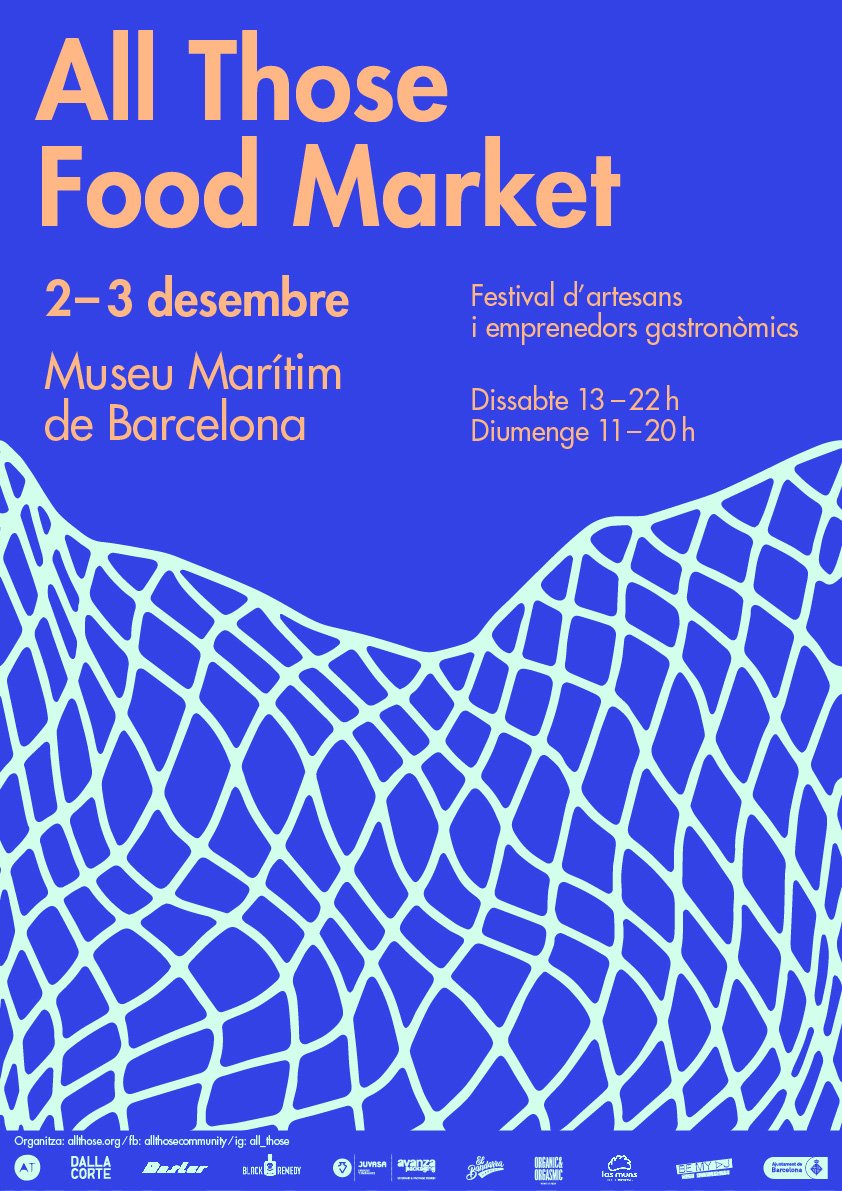 Nuestros compañeros de oficina <a href="/allthoseAT/">All Those</a> vuelven este fin de semana con una nueva edición de #allthosefoodmarket, esta vez en el Museu Marítim de Barcelona​. 
Nos tienen preparado un mercado con más de 90 propuestas de los proyectos más interesantes y el mejor street food!!