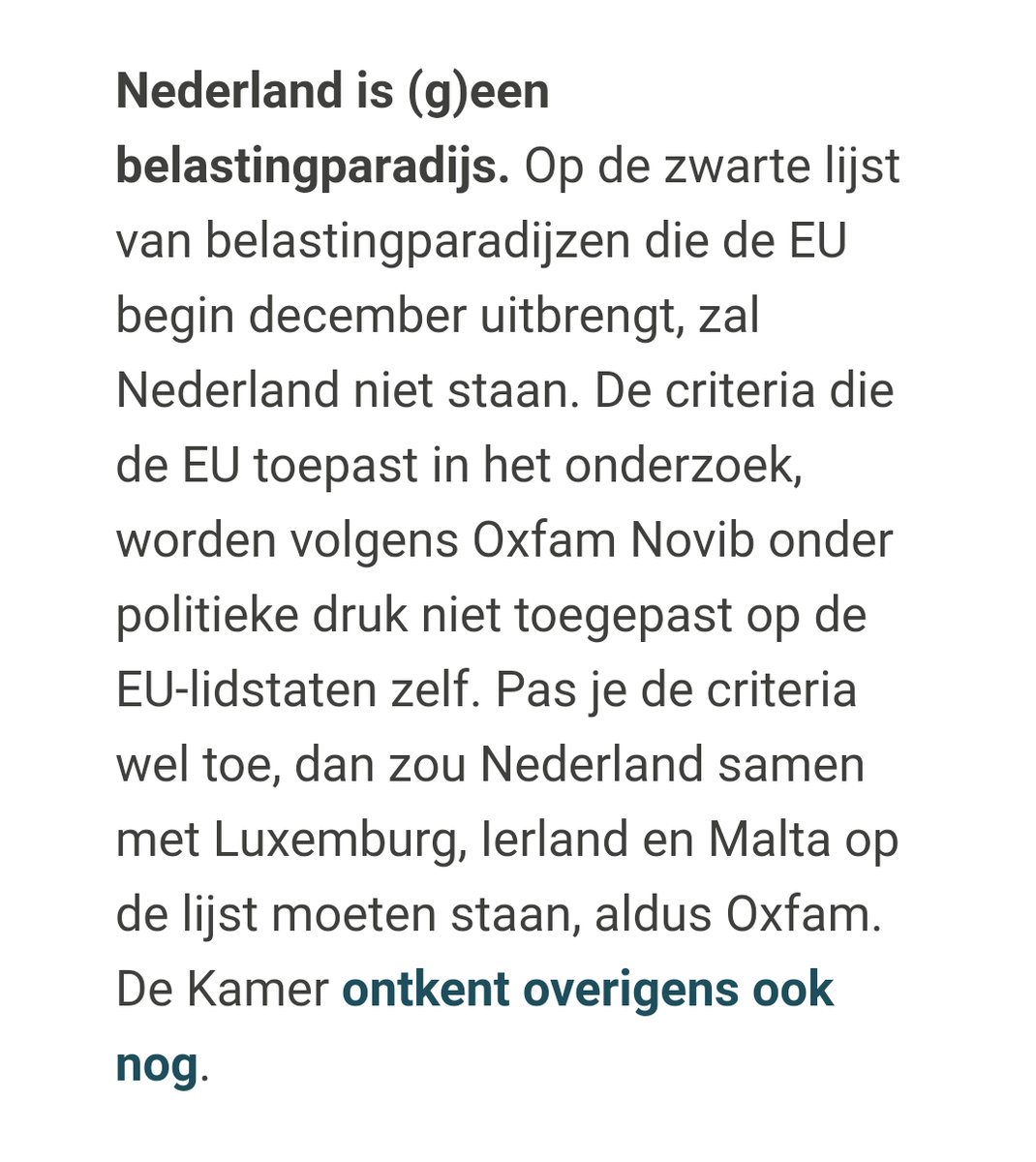 .<a href="/Oxfam/">Oxfam International</a>: 'Volgens de eigen criteria van de EU is Nederland een belastingparadijs' sargasso.nl/wvdd/nederland… via <a href="/sargasso/">Sargasso</a>