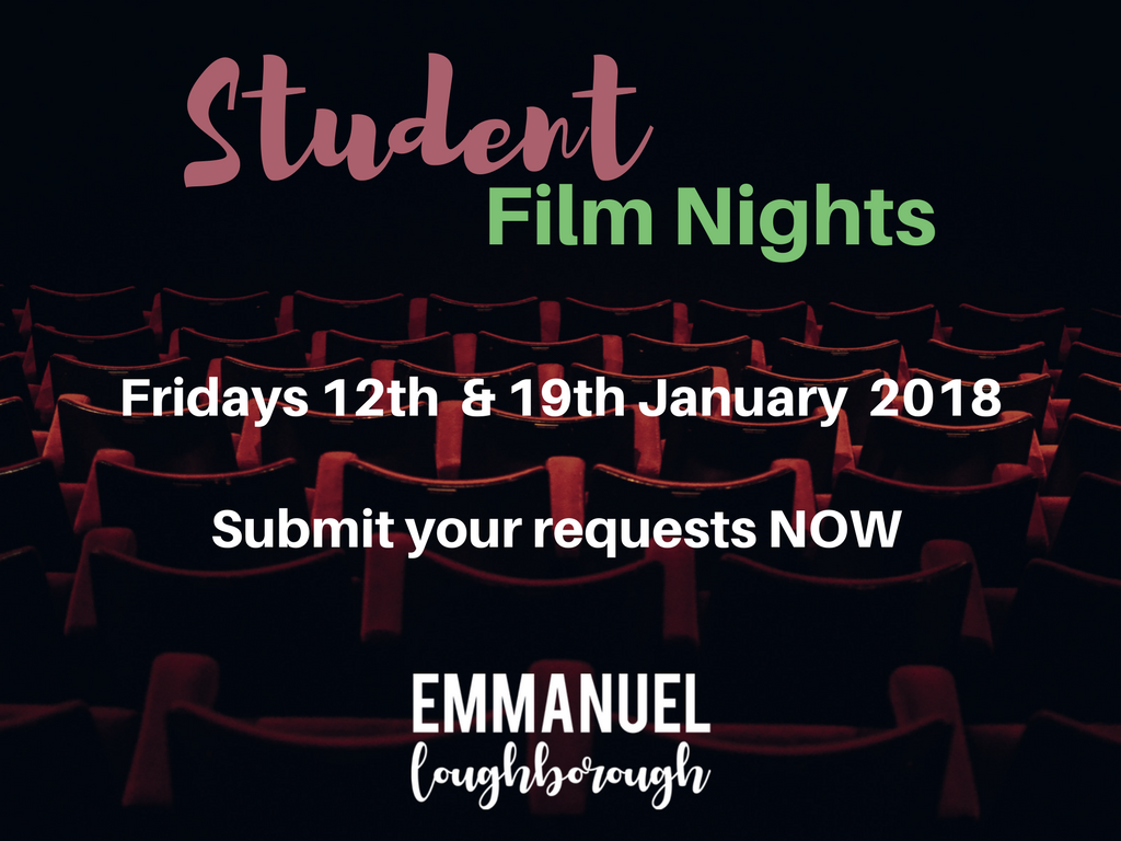ECLStudents's tweet photo. Next term we will be hosting two film nights as a space to unwind from exams.
What films do you want to watch?
Submit your responses now!
#gogogo #filmnight #eclstudents #studentsjumpin #emmanuelloughborough https://t.co/dfO6ulLyBw