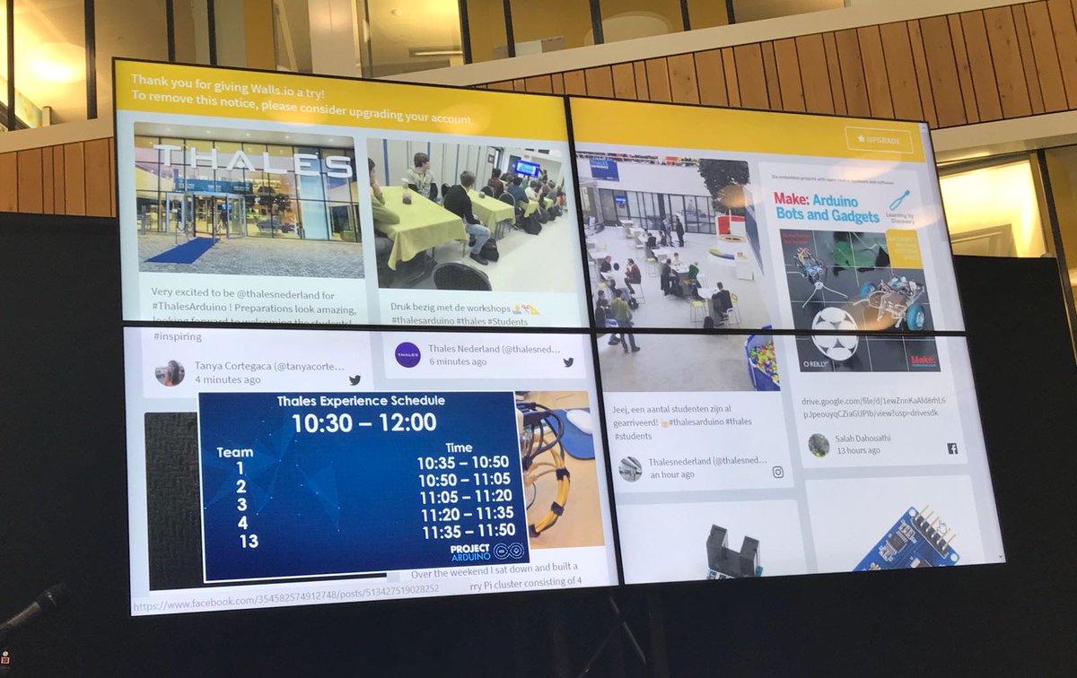 tanyacortegaca's tweet image. #ThalesArduino social media live board! @thalesnederland looking good!