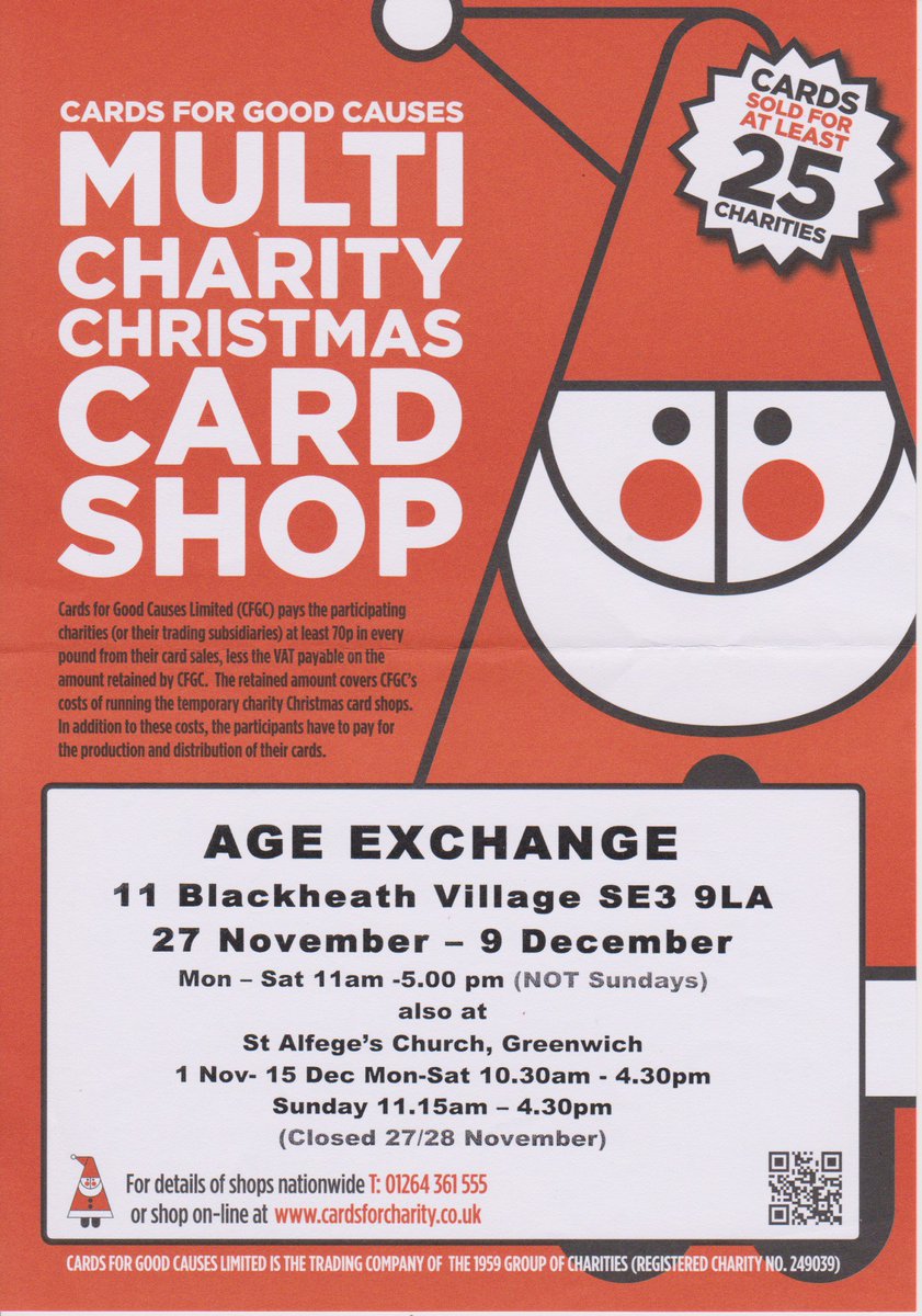 Our 2017 Christmas Card is available from <a href="/cardsforcharity/">Cards for Good Causes</a> Multi Charity Christmas Card Shop in <a href="/Age_Exchange/">Age Exchange</a> Blackheath Village from now until 9th December. Or on the <a href="/bhvillageday/">BlackheathVillageDay</a>  community stall on Montpelier Green on Saturday 2 December.