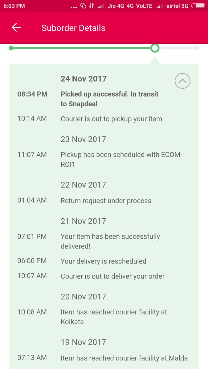 gadgetlover16's tweet photo. @Snapdeal_Help What a service??? No update from 5 days. My pick up has already been done and I already shared courier receipt. I don't wanna to wait more. Initiate refund https://t.co/iZdZC16uxy