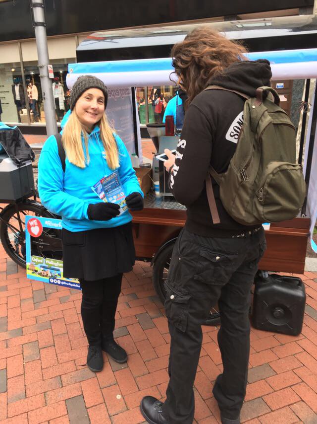 RiverRapidsBus's tweet photo. We're on Broad St in #Reading today giving out FREE coffee and spreading the word about our new #RiverRapidsBus service! Pop down and see us if you're in the area ☕🚌 https://t.co/FE6NcRIfHL