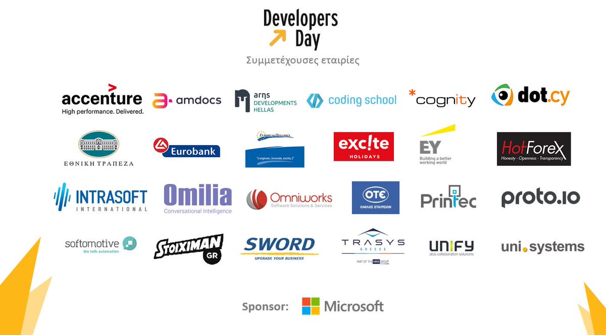 codingschoolgr's tweet photo. Δες εδώ τις 24 συμμετέχουσες εταιρίες του Developers Day powered by @karieragr στις 2 Δεκεμβρίου στην Αθηναΐδα! 
https://t.co/DERybCr5ie https://t.co/TinZkJPLQ8