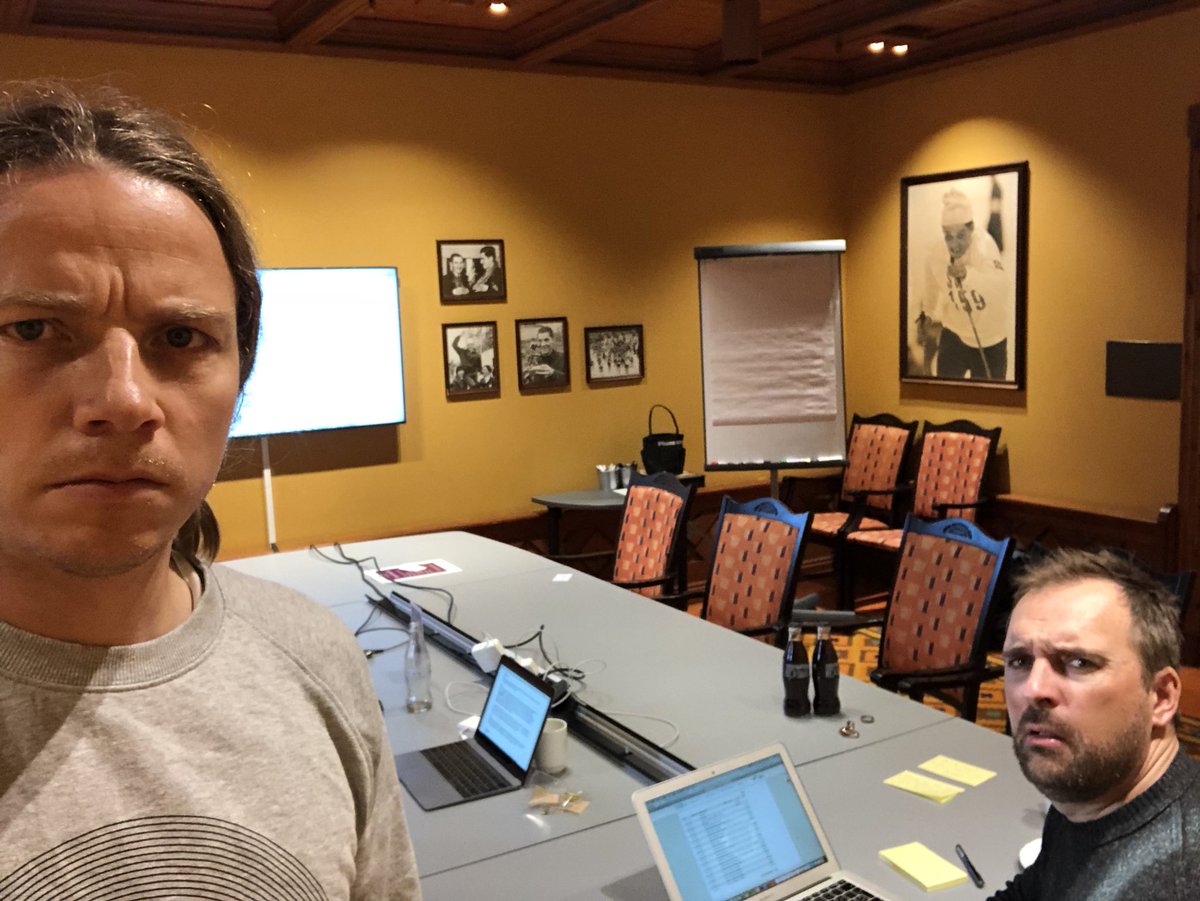 <a href="/Jonasnes/">Jonas Nes aabel</a> and I writing season 3 of #norsemen #vikingane Spirits are high!!