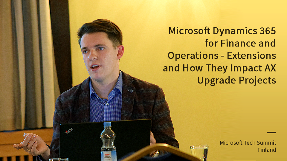 1ClickFactory's tweet photo. What are the impacts of #MSDYN365 Extensions on #MSDynAX Upgrades? 1Clicker Paulius Brezgys together with Jari Hussa from @Microsoft shared their #MSFTSummit Knowledge at the #MSTechSummit #Finland. Ask us to find out more! #Dynamics365 https://t.co/jw2Y3IcJrQ