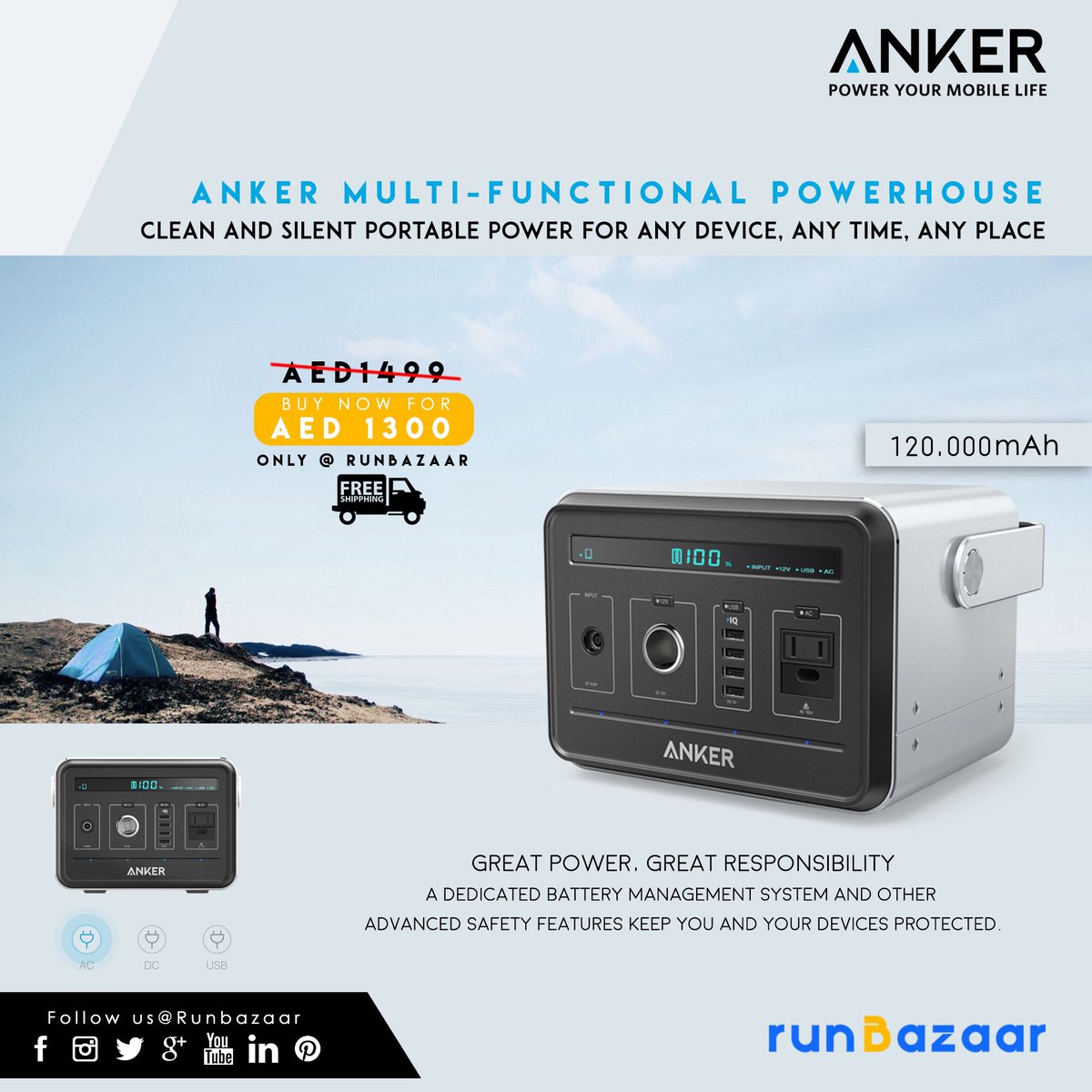 RunBazaar's tweet photo. ANKER Multi-Functional Powerhouse
.
.
.
.
.
.
.
.
.
.
#run #runbazaar #onlineshopping #online #shopping #ecommerce #buyingonline #electronics #mobilephones #phoneaccessories #accessories #anker #powerhouse #ankerpowerhousemultifunctional #multifunctional #multi #power #charger https://t.co/zEAKbpoH4m