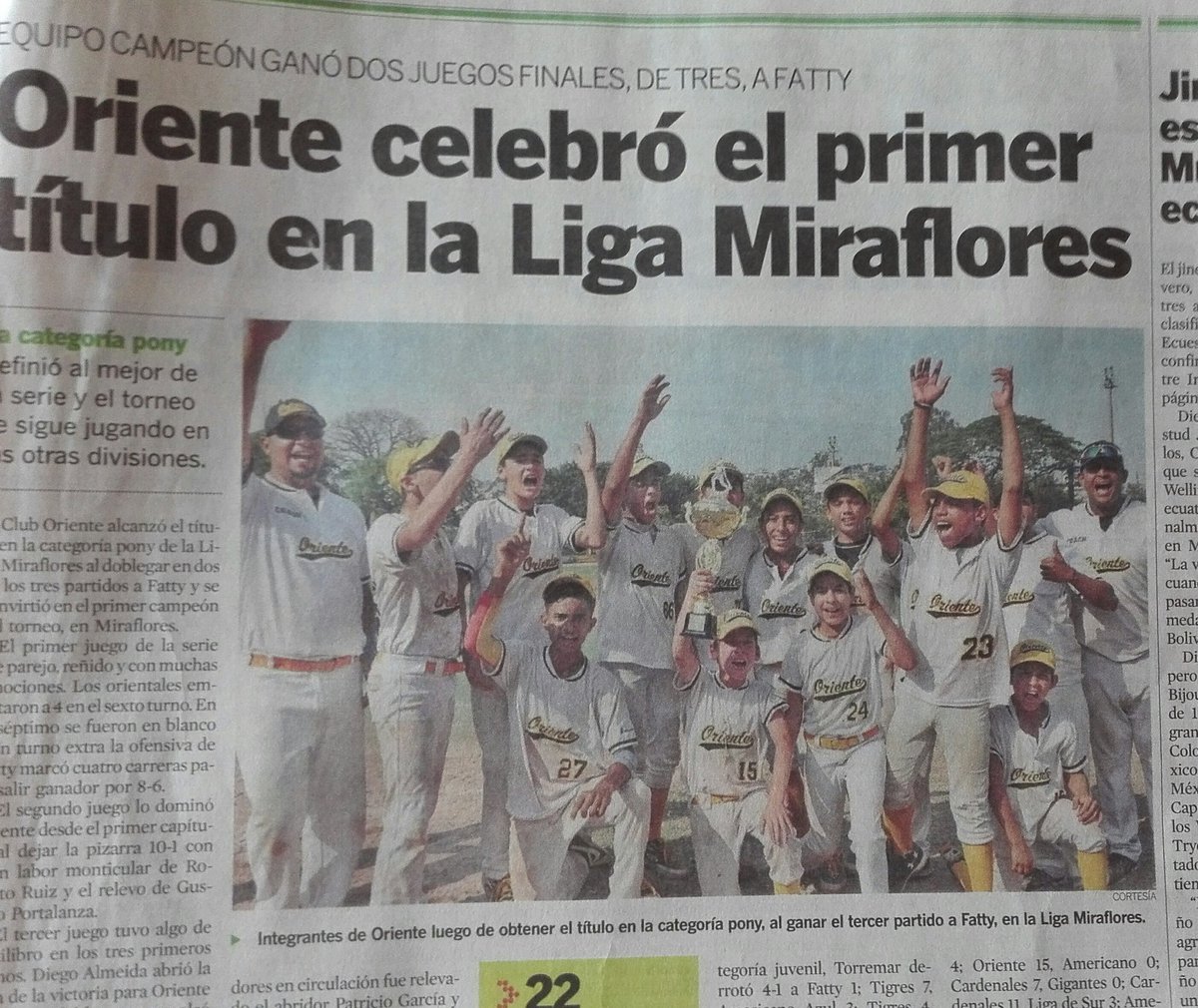 lulagaray's tweet photo. Oriente Campeón ⚾ ... #Mi15 🏆😍 #ColoradoGilbert https://t.co/D0ivzNRjsH