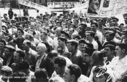 Jews stranded in displaced persons camps, such as these ones in Cyprus &amp; Stuttgart, celebrate the momentous occasion #OnThisDay #UNVotesIsrael