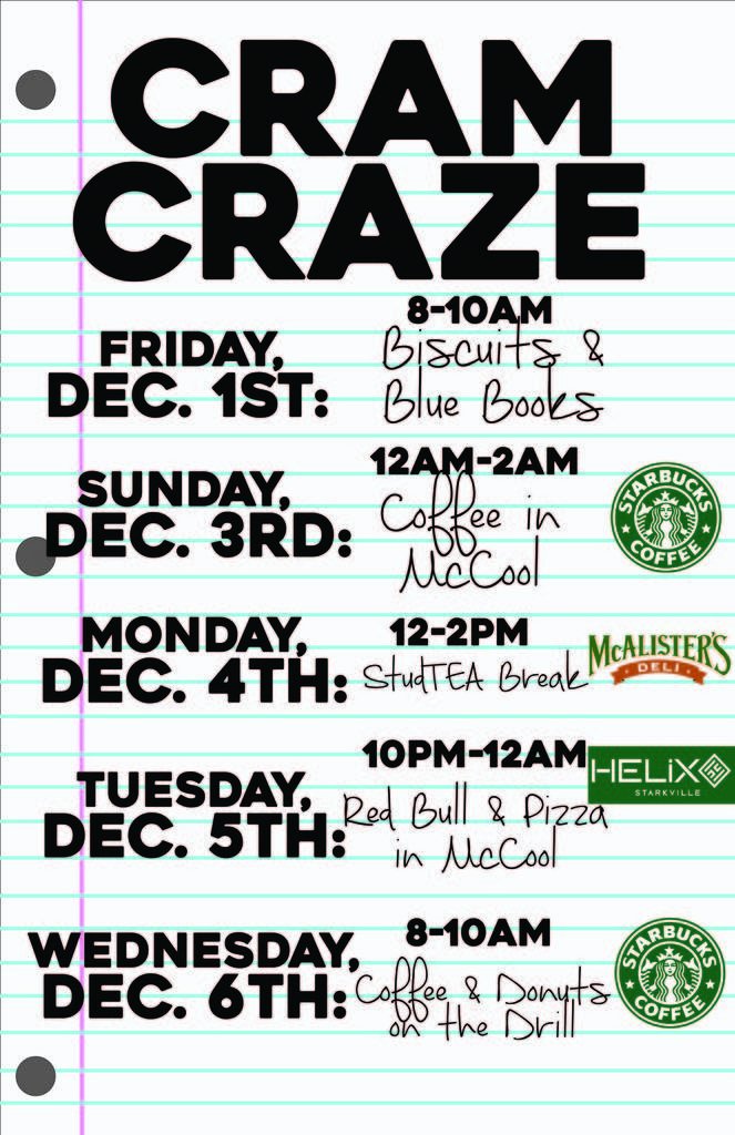 MSU_SA's tweet photo. Take a break from studying and join us for some Cram Craze events next week! https://t.co/3pXomjFHN5