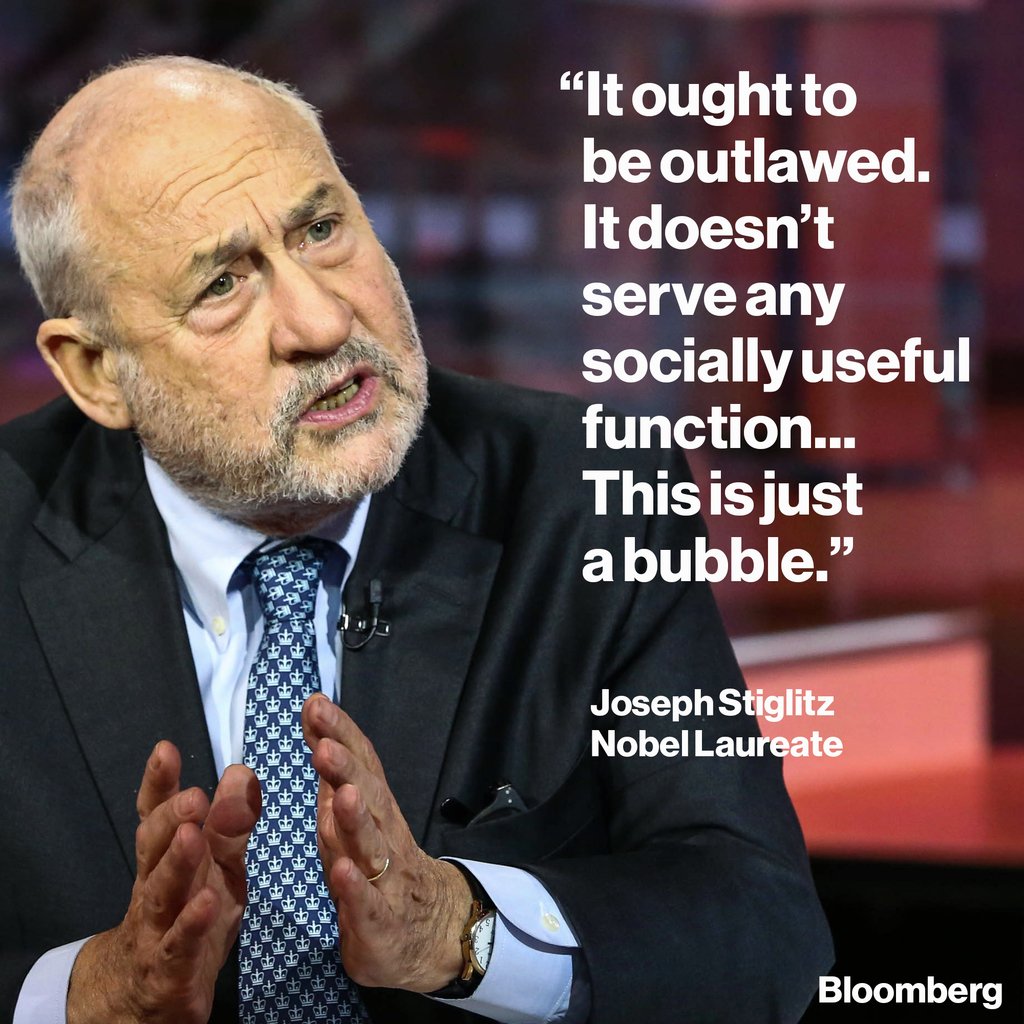 Nobel Prize winner Joseph Stiglitz says bitcoin 