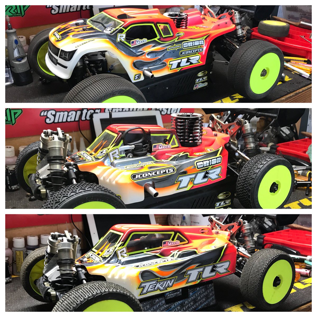 jr_mitch1's tweet photo. All three TLR/JConcepts/Tekin rides ready for the trip north to the 2017 Fall Brawl! Only racing two classes.
#HorizonHobby #gshobby #TLR #tlracing #SpektrumRC #JConcepts #tekin #tekinracing #ezcustoms #trinity #LipoFactory #venom_rc #8realm #lunsfordracing #RIPArmy https://t.co/W7Vhyasn8z