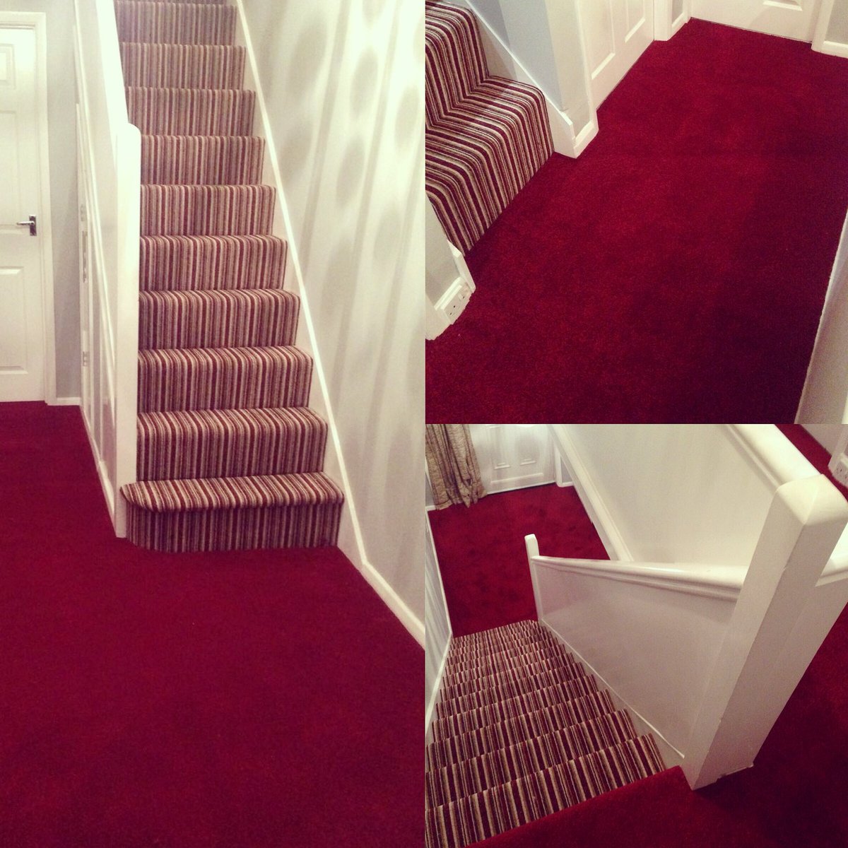 millandstyan's tweet photo. 2 flights of striped stairs matched with a plain landing and hall #stairs #carpet #flooring #middlesbrough https://t.co/jIObH8Kke8