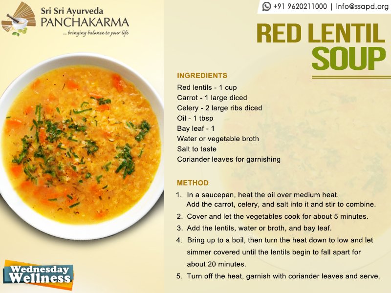 sswellbeing's tweet photo. The more healthy food choices you make, the more healthier you feel – Red Lentil Soup!
#WednesdayWellness #Recipes https://t.co/rVYVtygbQR