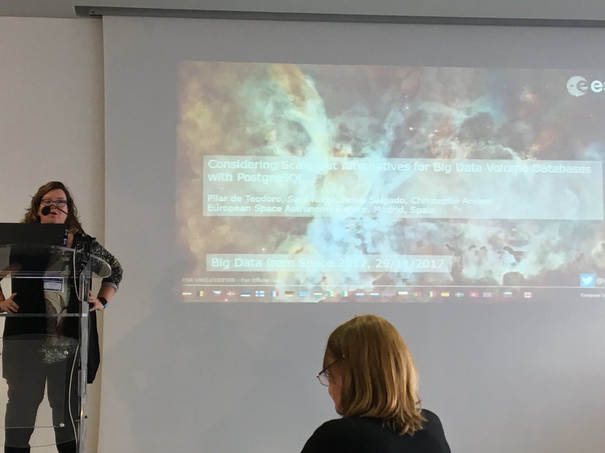 ESAesdc's tweet photo. .@pteodoro now speaking at #BiDS17 about large scale databases for @ESAesdc astronomy archives https://t.co/c1SOxPYXDv https://t.co/gtmVeYH1r5
