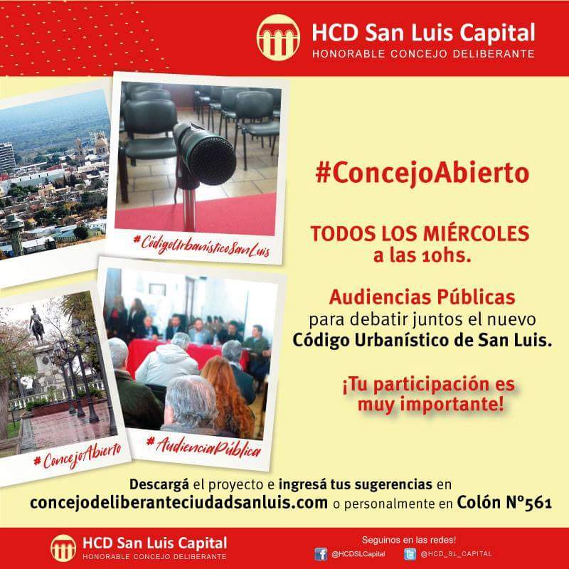 De esta manera el proyecto contendrá las expresiones de los ciudadanos que participaron en las audiencias públicas del <a href="/HCD_SL_CAPITAL/">HCD San Luis Capital</a>