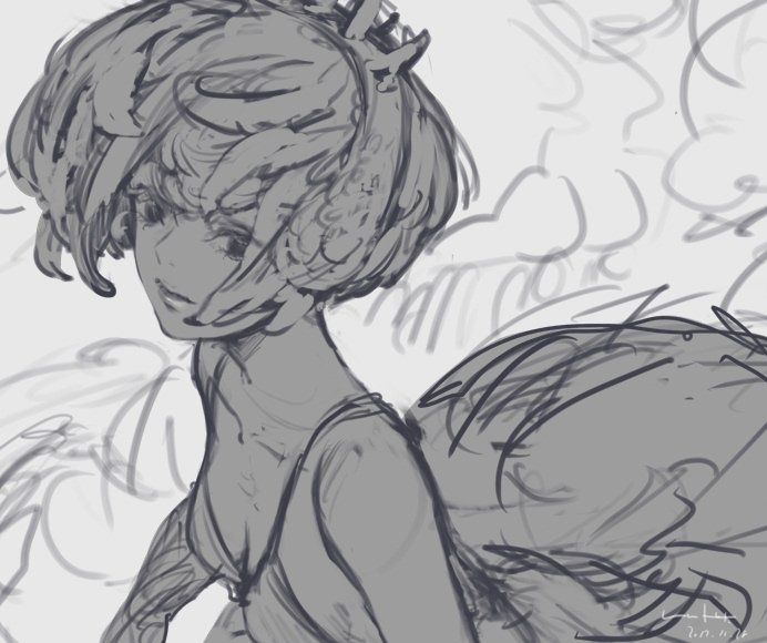 ラフラフ 次はこの絵を仕上げてくぞー 