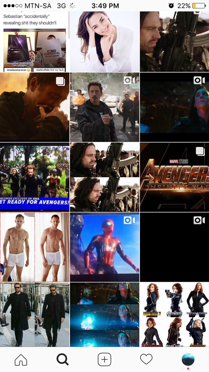 thoughtsofnila's tweet photo. My insta feed knows what's up #AvengersInfinityWar #AvengersInfinityWarTrailer https://t.co/b3xWHcRceO